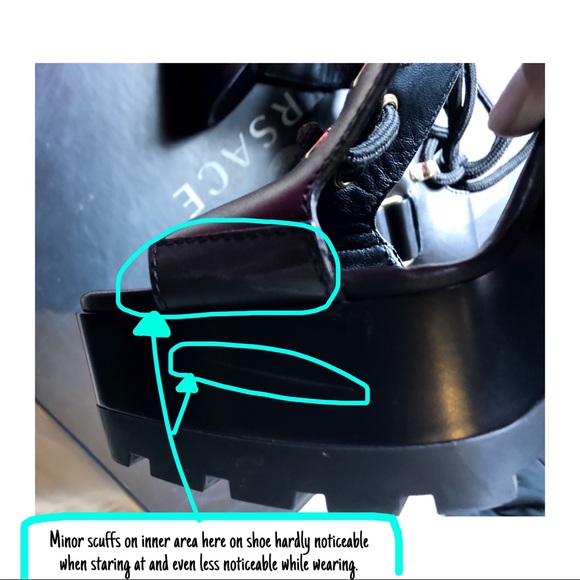 Versace Black Chunky Pyramid Platform Sandal Heels - Picture 7 of 11